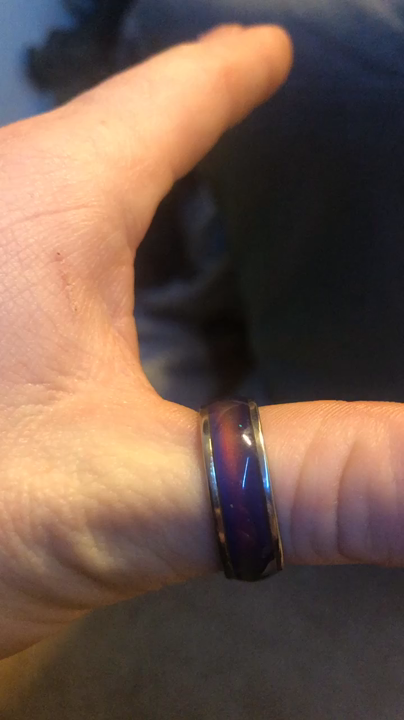 Unisex Stainless Steel Ring Wide 8mm Gradual Color Changing Mood