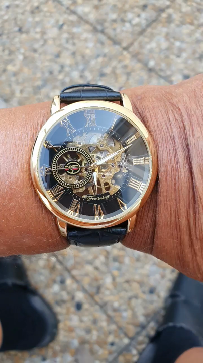 Skeleton Watch Forsining Gmt838 FORSINING Skeleton Watches Black