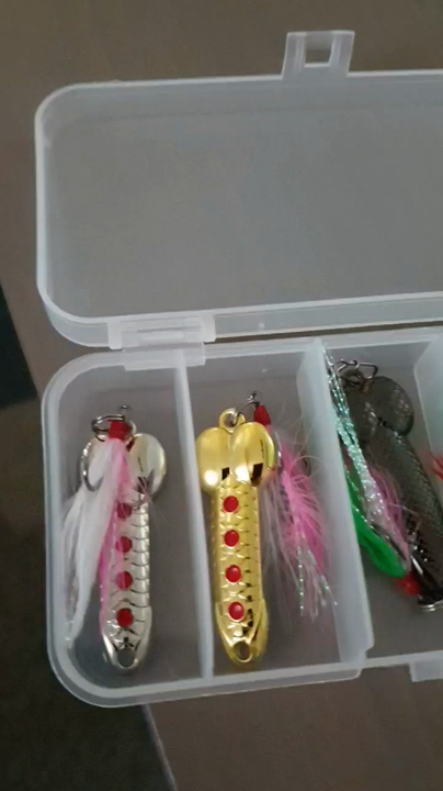5Pcs/Box Hard VIB Metal Wobble Fish Lures Spoon Lure W/ Feather Bait Hook  Fishing Tackle | Wish